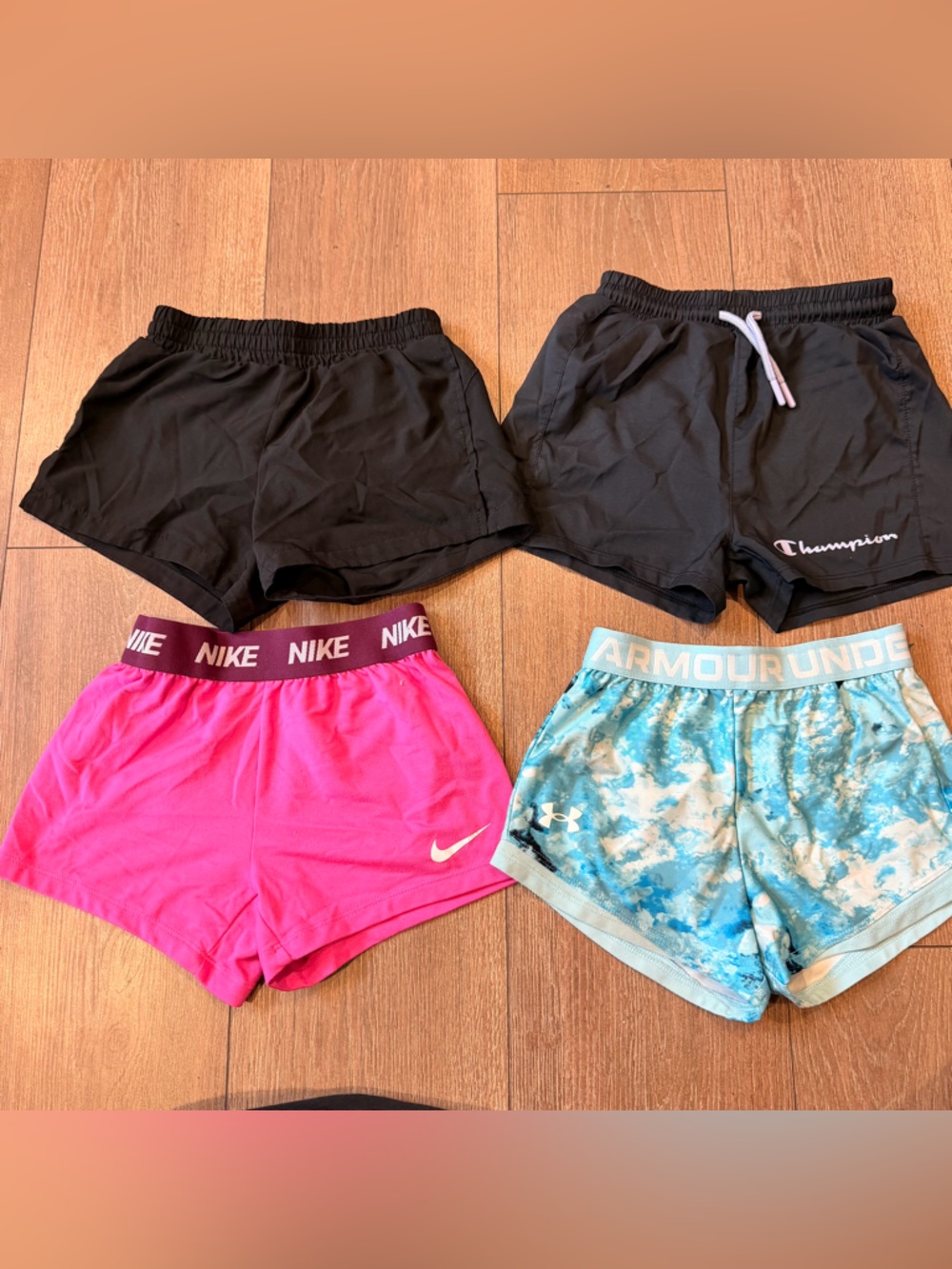 🩷 Girls Athletic Shorts Bundle Nike Dri-FIT Under Armour Champion Size 5/6–6 EUC